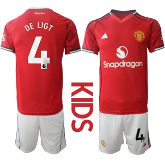 Otroški dresi komplet Manchester United Domači 2025-26 Matthijs de Ligt 4