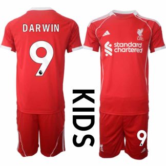 Najcenejši Otroški dresi Liverpool Domači 2025-26 Darwin Núñez 9