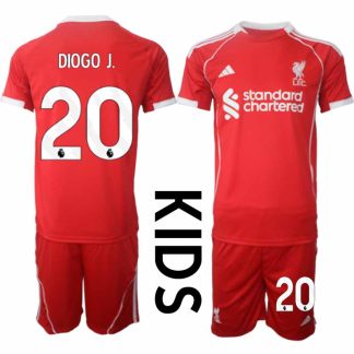 Otroški Nogometni Dresi kompleti Liverpool Domači 2025-26 Diogo Jota 20