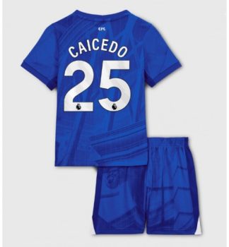 Poceni Otroški Nogometni dresi kompleti Chelsea Domači 2025-26 Moises Caicedo 25