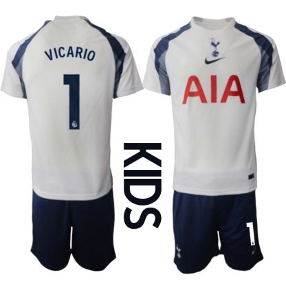 Otroški Nogometni dresi kompleti Tottenham Hotspur Domači 2025-26 Guglielmo Vicario 1