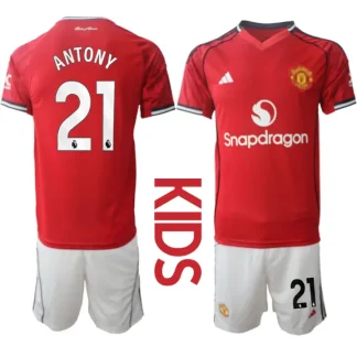 Otroški Nogometni dresi kompleti Manchester United Domači 2025-26 Antony 21