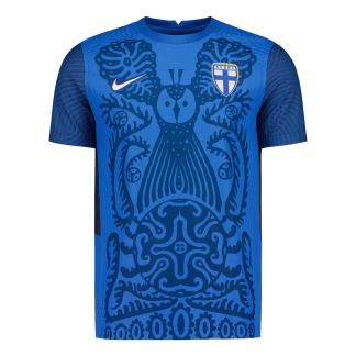 Ženski Nogometni dresi Finska Gostujoči Euro 2025 modra Kratek Rokav
