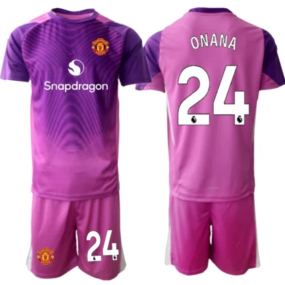 Nogometni dresi za otroke kompleti Manchester United Vratar 2025-26 vijolična Andre Onana 24