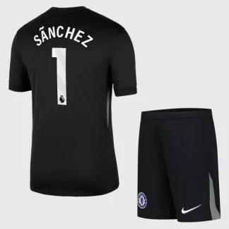 Otroški Nogometni dresi kompleti Chelsea Vratar 2025-26 črna Robert Sanchez 1