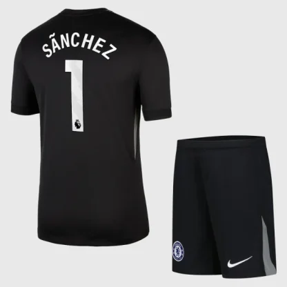 Otroški Nogometni dresi kompleti Chelsea Vratar 2025-26 črna Robert Sanchez 1