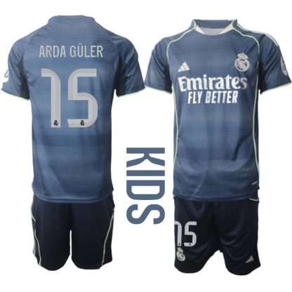 Otroški dresi Real Madrid Gostujoči 2025-26 Arda Güler 15