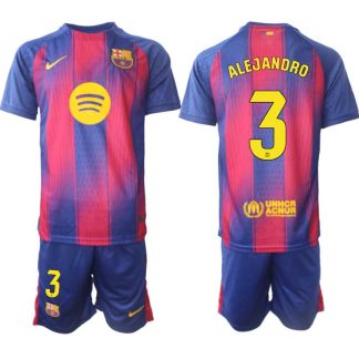 Moške Nogometnih dresov kompleti FC Barcelona Domači 2025-26 Alejandro Balde 3