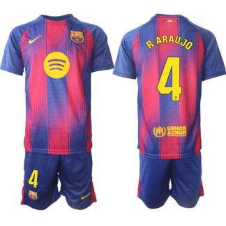 Moške Nogometnih dresov kompleti FC Barcelona Domači 2025-26 Ronald Araujo 4