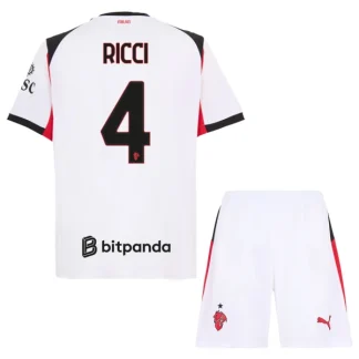 Otroški Nogometni Dresi AC Milan Gostujoči 2025-26 z imenom Ricci 4