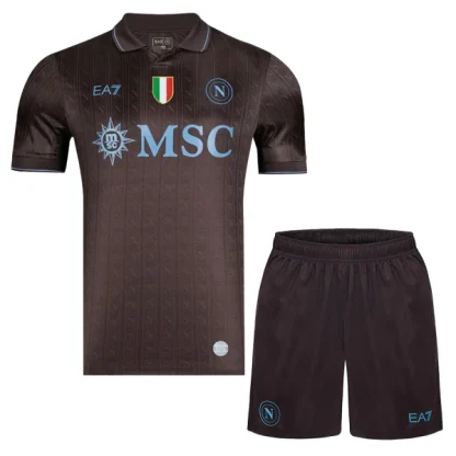 Otroški Nogometni dresi Kompleti SSC Napoli Tretji 2025-26 z lastnim tiskom