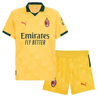 Poceni Nogometni Dresi komplet AC Milan Tretji 2025-26 Otroški rumena