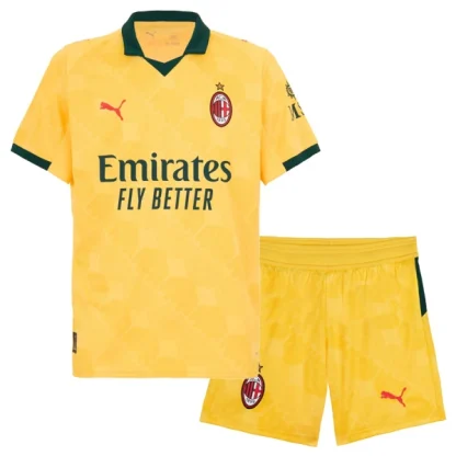 Poceni Nogometni Dresi komplet AC Milan Tretji 2025-26 Otroški rumena
