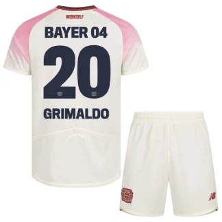 Otroški Nogometni dresi Bayer 04 Leverkusen Gostujoči 2025-26 Alejandro Grimaldo 20