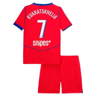 Otroški Nogometni dresi kompleti Paris Saint-Germain PSG Tretji 2025-26 Kvaratskhelia 7