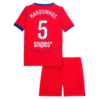 Otroški Nogometni dresi kompleti Paris Saint-Germain PSG Tretji 2025-26 Marquinhos 5