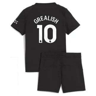 Otroški Nogometni dresi Kompleti Manchester City Gostujoči 2025-26 Jack Grealish 10