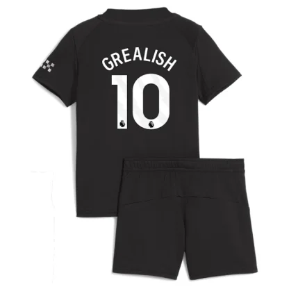 Otroški Nogometni dresi Kompleti Manchester City Gostujoči 2025-26 Jack Grealish 10