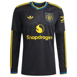 Moški Nogometni dresi Manchester United Tretji 2025-26 črna Dolgi Rokav