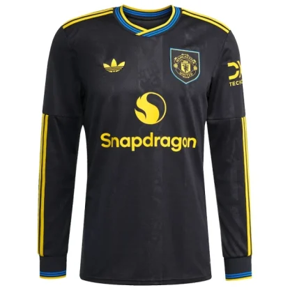 Moški Nogometni dresi Manchester United Tretji 2025-26 črna Dolgi Rokav