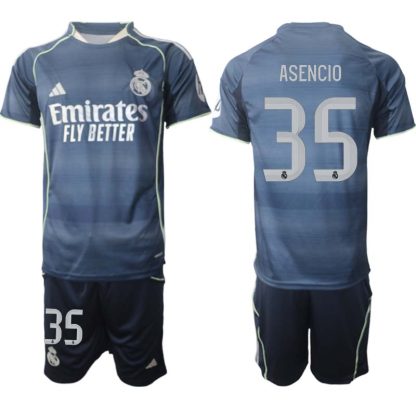 Kupiti Nogometni dresi Kompleti Real Madrid Gostujoči 2025-26 Raúl Asencio 35
