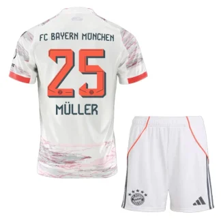 Thomas Müller 25 dresi FC Bayern Munich Gostujoči 2025-26 Otroški kompleti
