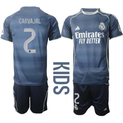 Poceni Otroški Nogometni dresi Real Madrid Gostujoči 2025-26 Daniel Carvajal 2