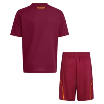 Otroški Nogometni dresi kompleti AS Roma Domači 2025-26 rdeča z lastnim imenom