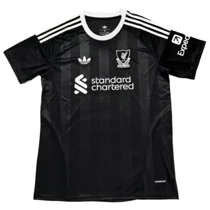 Poceni Nogometni dresi Liverpool Vratar 2025-26 Moški Črna Kratek Rokav