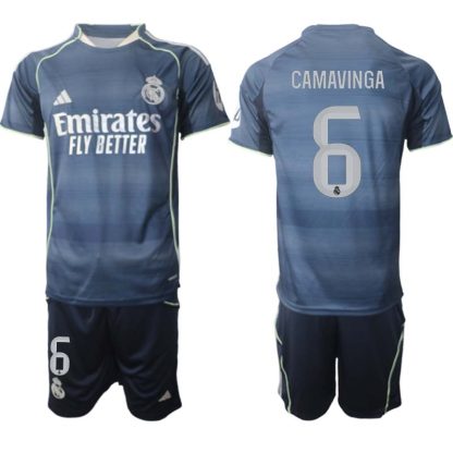 Kupiti Nogometni dresi kompleti Real Madrid Gostujoči 2025-26 Eduardo Camavinga 6