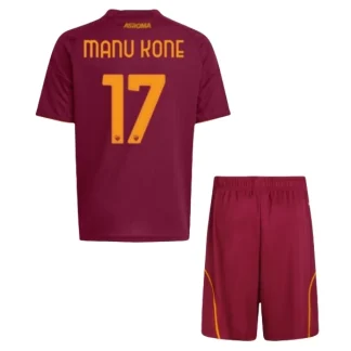 Otroški Nogometni dresi kompleti AS Roma Domači 2025-26 Manu Kone 17