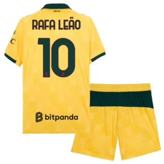 Nogometni dresi za otroke komplet AC MilanTretji 2025-26 rumena Rafael Leao 10