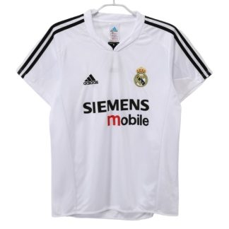 Prodajo Real Madrid Domači dresi 2004-2005 bela Retro Kratek Rokav