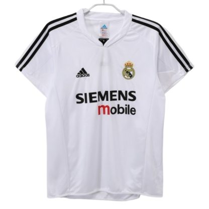 Prodajo Real Madrid Domači dresi 2004-2005 bela Retro Kratek Rokav