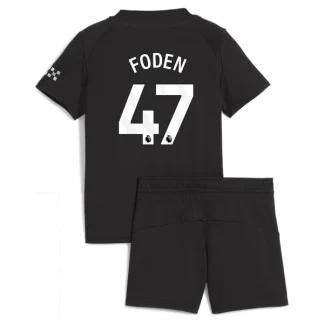 Nogometni dresi za otroke Manchester City Gostujoči 2025-26 tisk Phil Foden 47