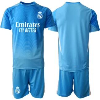 Otroški dresi kompleti Real Madrid Vratar 2025-26 modra z lastnim imenom