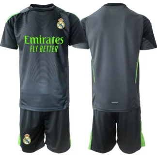 Prodajo dresi Real Madrid za otroke Vratar 2025-26 črna z lastnim tiskom online