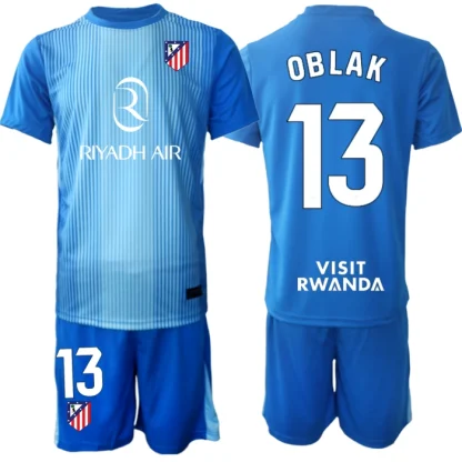 Prodajo Nogometni dresi Atletico Madrid Vratar 2025-26 Otroški modra Jan Oblak 13