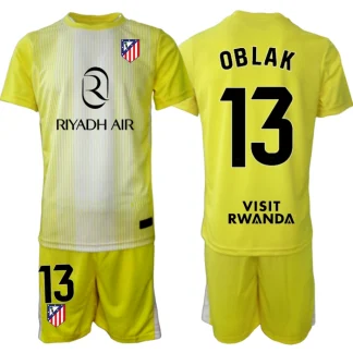 Poceni Otroški nogometni dresi Atletico Madrid Jan Oblak 13 Vratar 2025-26 rumena