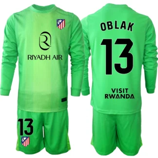 Nogometni dresi kompleti za otroke Atletico Madrid Jan Oblak 13 Vratar 2025-26 zelena