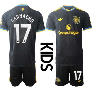 Otroški nogometni dresi kompleti Manchester United Alejandro Garnacho 17 Tretji 2025-26