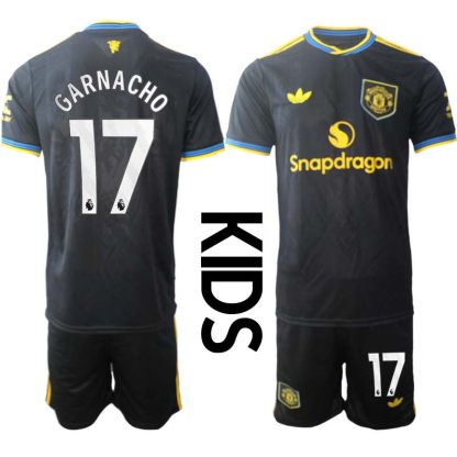 Otroški nogometni dresi kompleti Manchester United Alejandro Garnacho 17 Tretji 2025-26