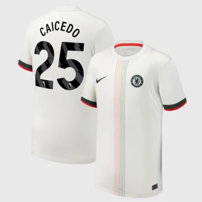 Poceni Nogometni dresi Chelsea Gostujoči 2025-26 Moški Moises Caicedo 25