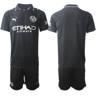 Poceni Nogometni dres kompleti Manchester City Gostujoči 2025-26 črna Moški