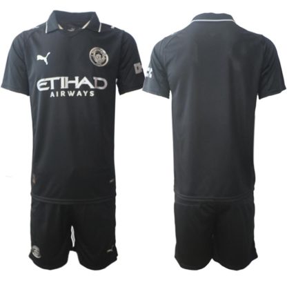 Poceni Nogometni dres kompleti Manchester City Gostujoči 2025-26 črna Moški