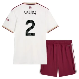 Otroški nogometni dres kompleti William Saliba #2 Arsenal Tretji 2025-26