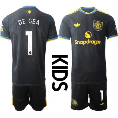 Nogometni dresi za otroke Manchester United Tretji 2025-26 črna David De Gea 1