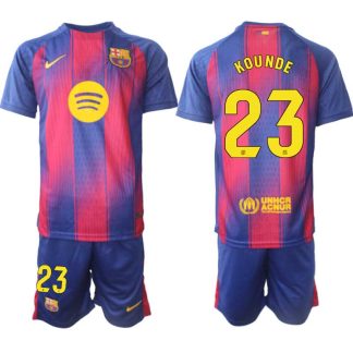Moški Nogometni dresi kompleti FC Barcelona Domači 2025-26 Jules Kounde 23
