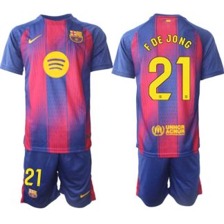 Nogometni dresi kompleti FC Barcelona Domači 2025-26 Frenkie de Jong 21