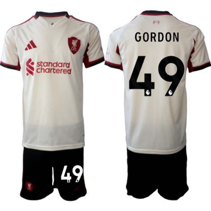 Moški Nogometni dresi Liverpool Gostujoči 2025-26 Kaide Gordon 49